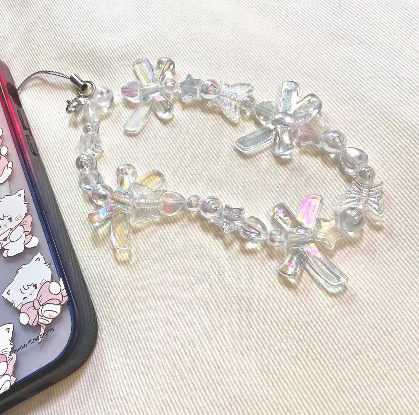 Cute Phone charms/Phone Wrist Strap/Iridescent Keychain/Y2k keychain