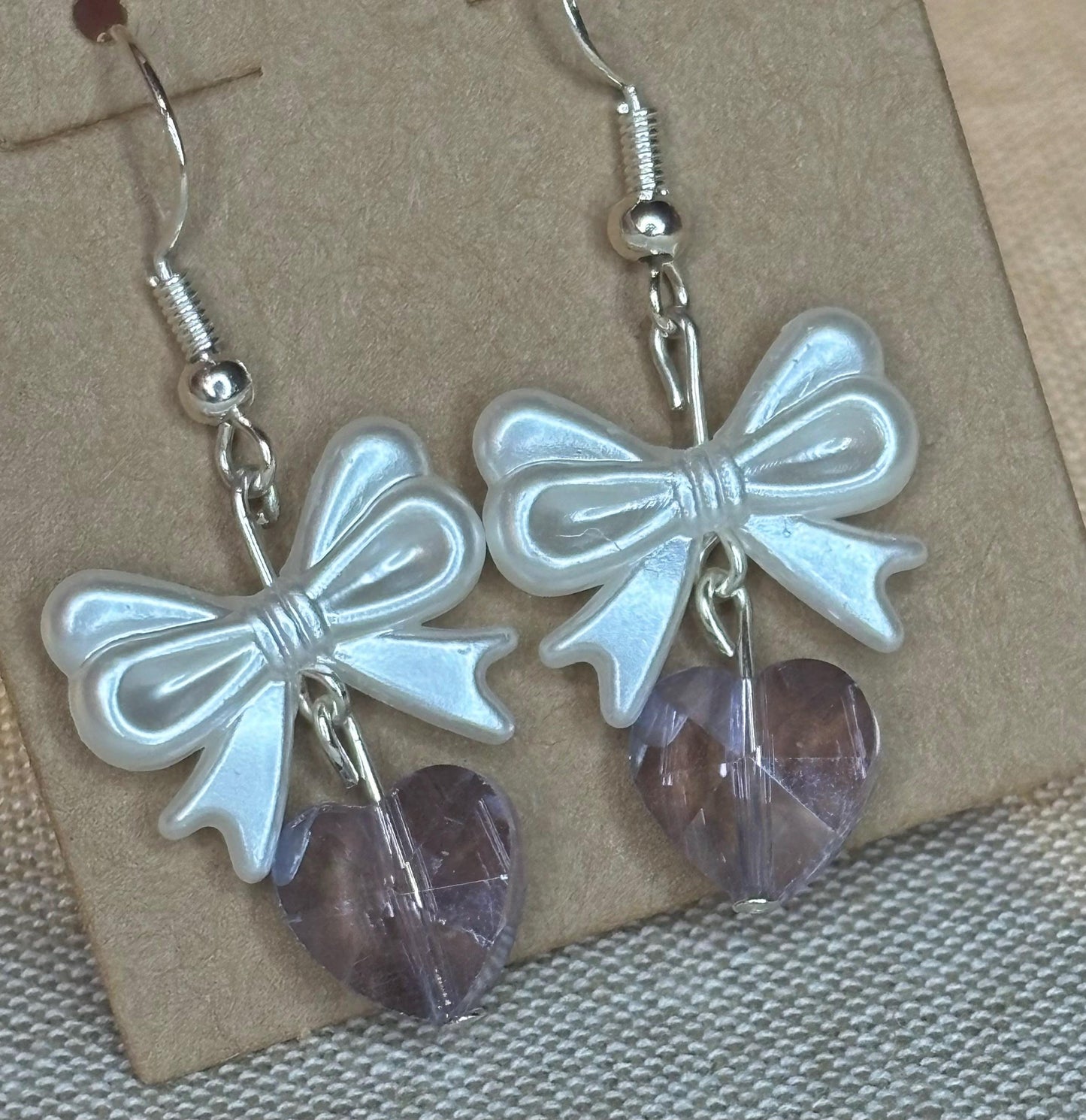 Bow & Heart Earrings Lightweight Coquette Jewelry Gift for Her