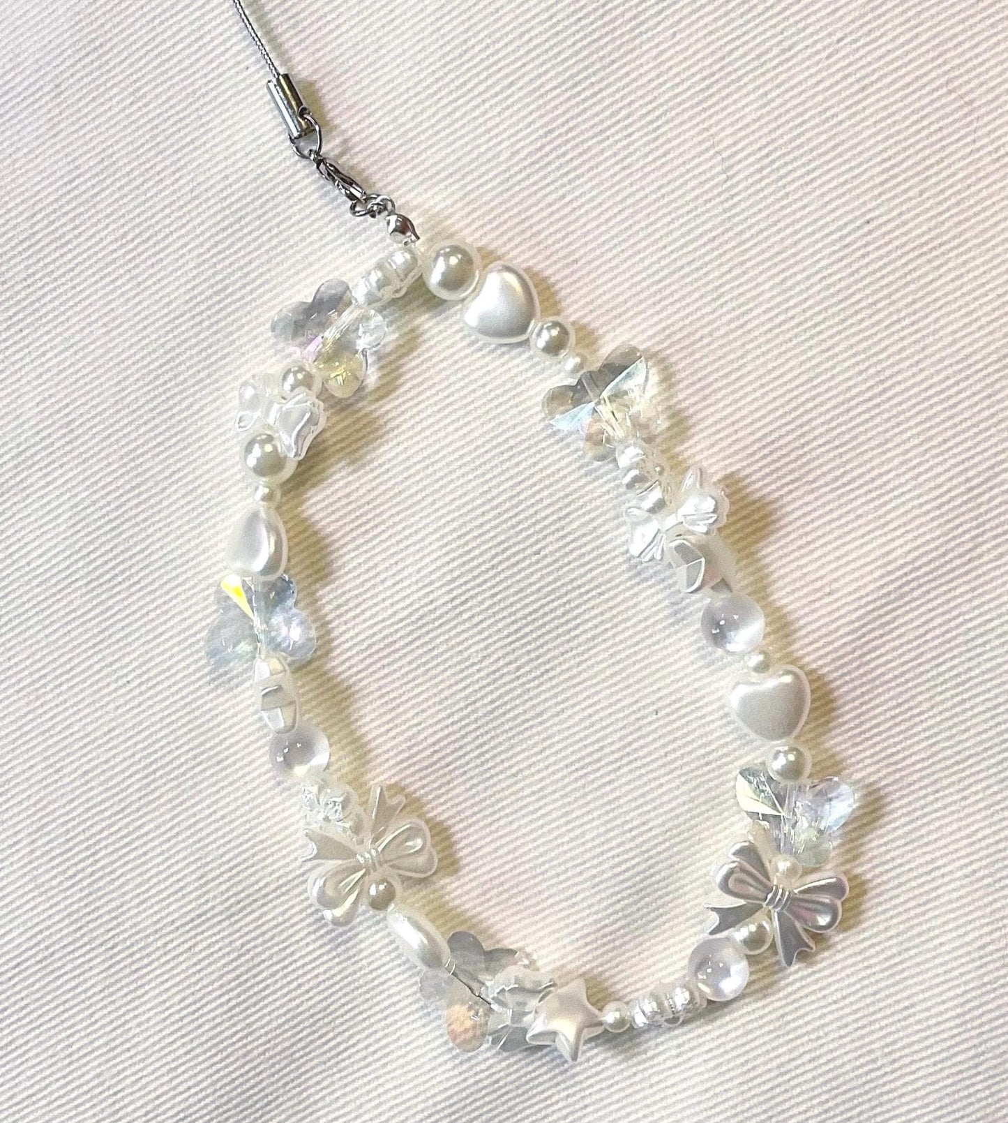 Cute Phone charms/Phone Wrist Strap/Acrylic Pearl Keychain/Cottagecore keychain