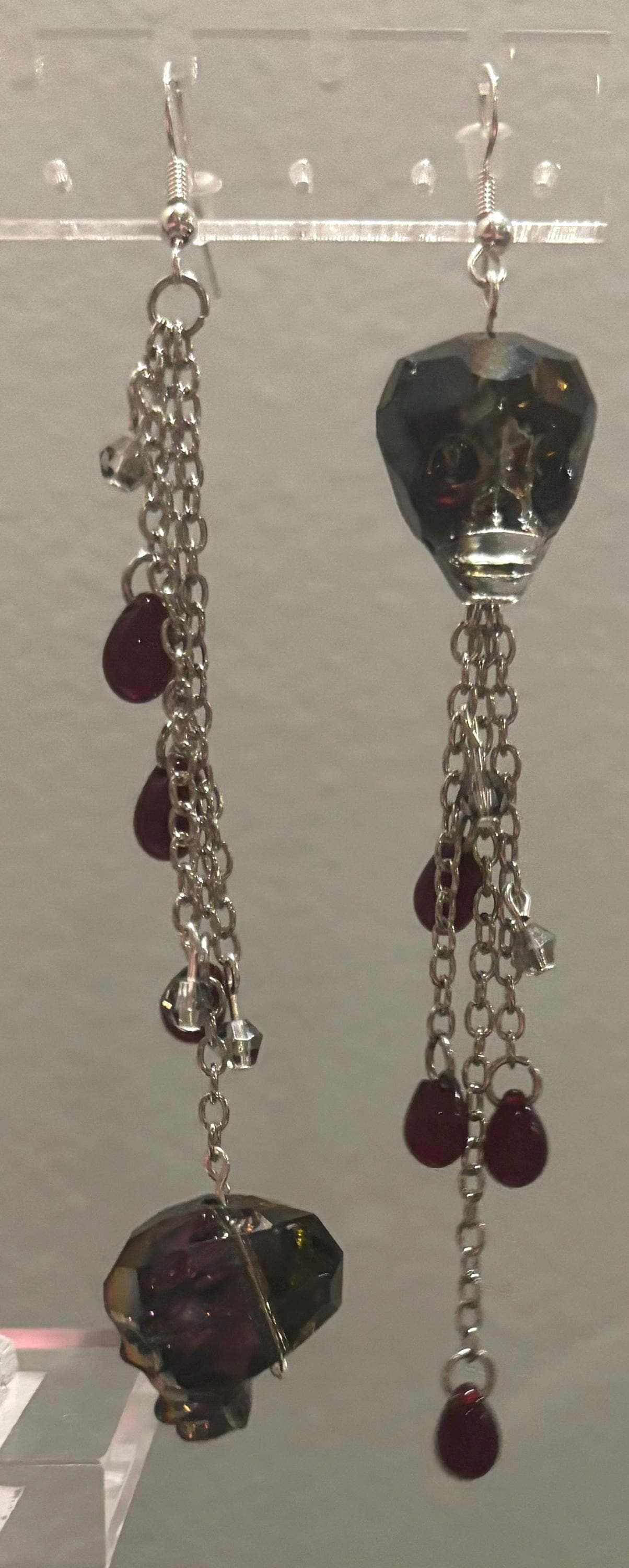 Beaded Skull Earrings, Goth Earrings, Skull Jewelry, Halloween Earrings