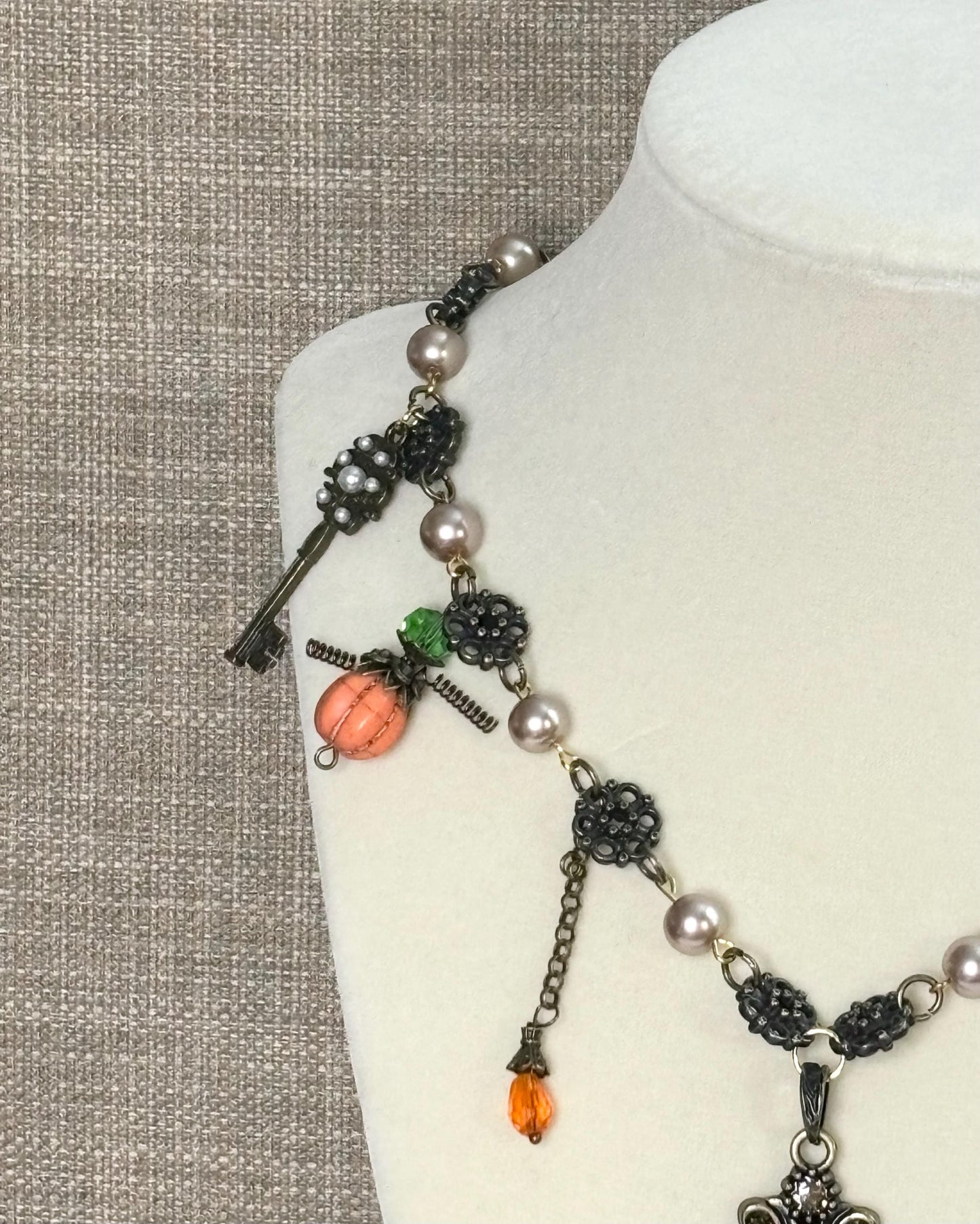 Halloween, Spooky, Cross Necklace, Fall, Autumn Jewelry