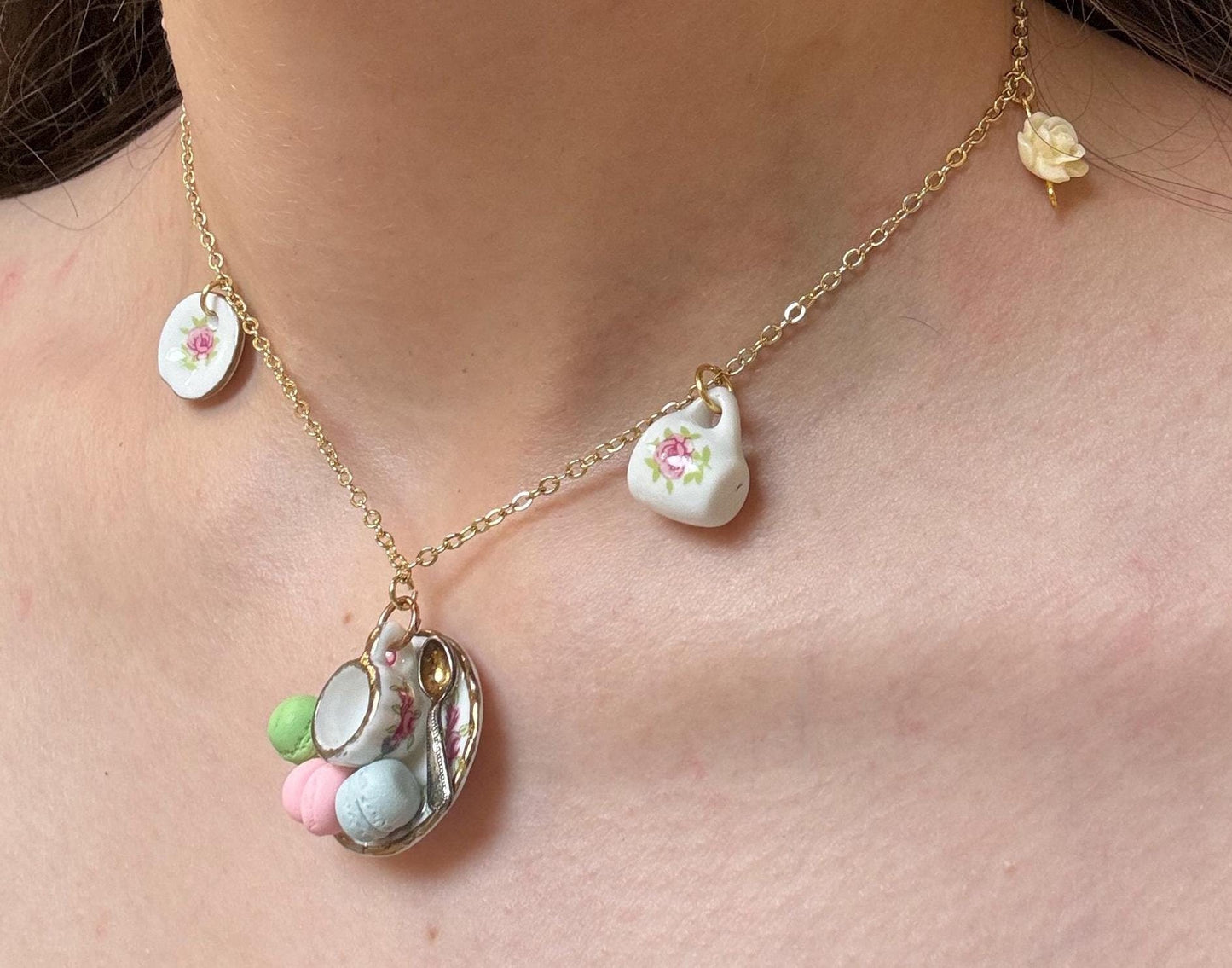 Coquette, Tea Party Necklace, Charm Necklace