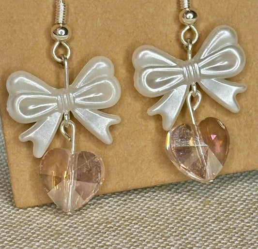 Bow & Heart Earrings Lightweight Coquette Jewelry Gift for Her